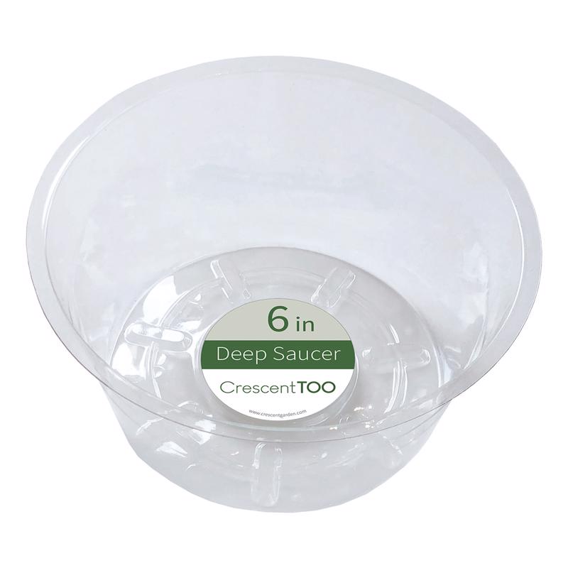 Crescent Garden 2.9 in. H X 6 in. D Plastic Deep Plant Saucer Clear BV060D00C, Pack of 50