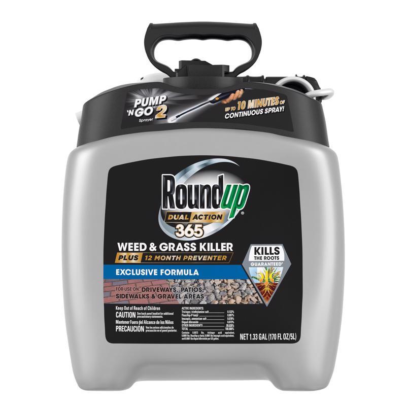 Roundup Pump 'N Go 2 Weed and Grass Killer + Preventer RTU Liquid 1.33 gal 5725205, Pack of 4