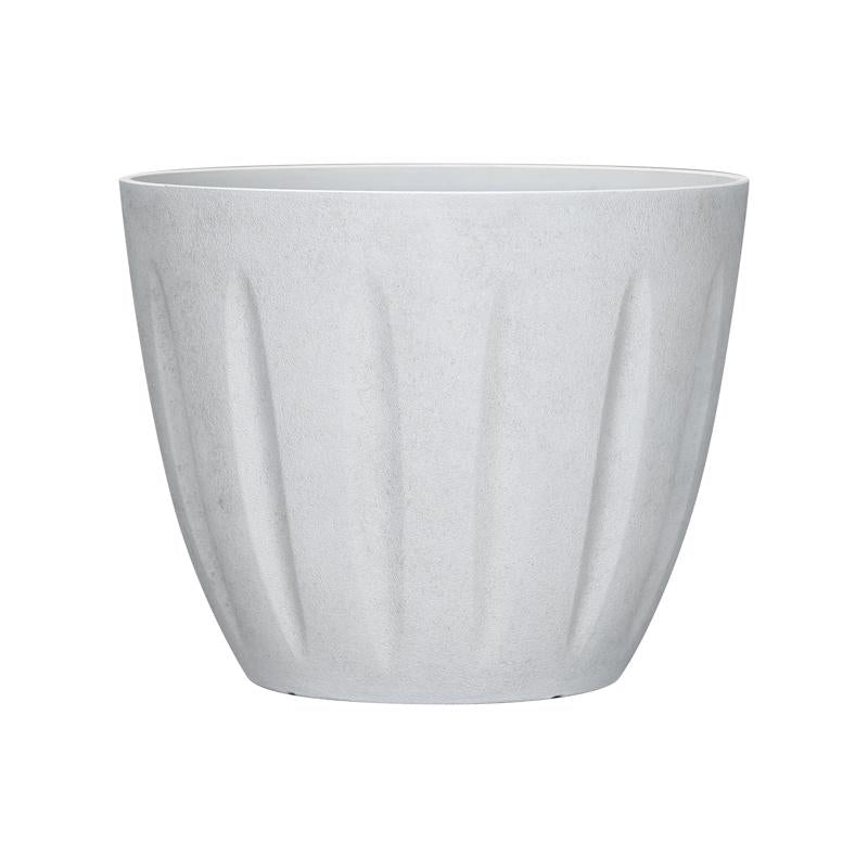 L&G 9.6 in. H X 12 in. W X 12 in. D X 12 in. D Polyresin Spritzer Planter White PVI8012TWJ
