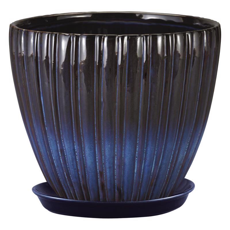 Border Concepts 6 in. W Ceramic Lady Jane Cup Planter Rain Grey 521531A, Pack of 8