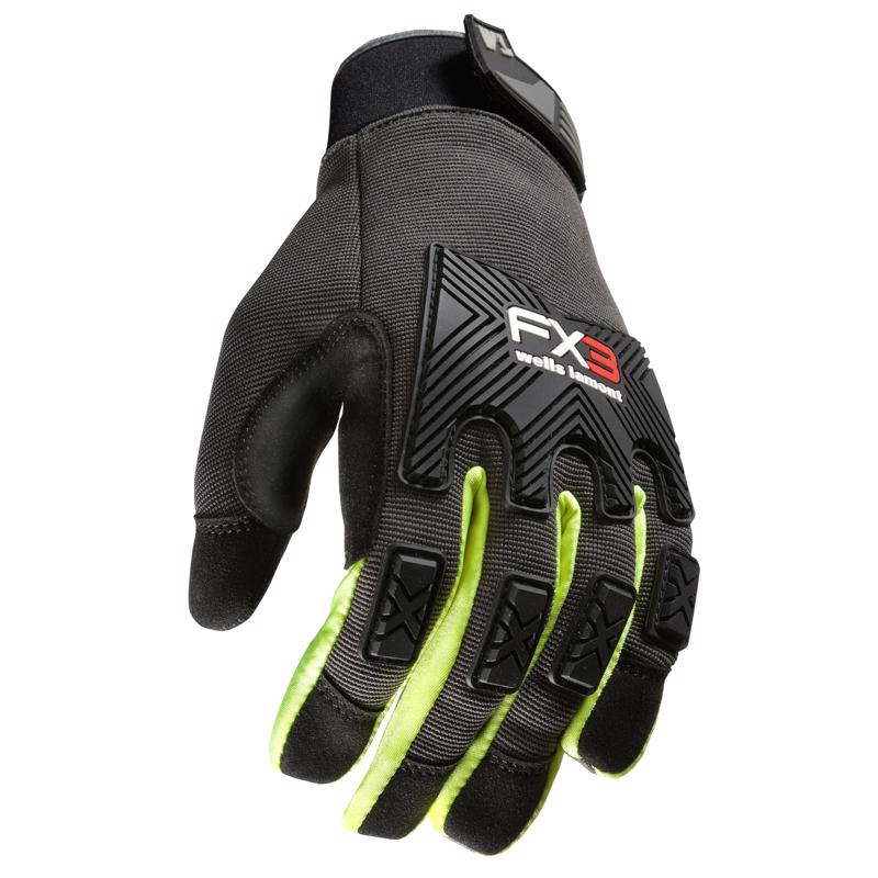 Wells Lamont Men's Indoor/Outdoor Hi-Viz Work Gloves Black/Yellow L 1 pair 7861L