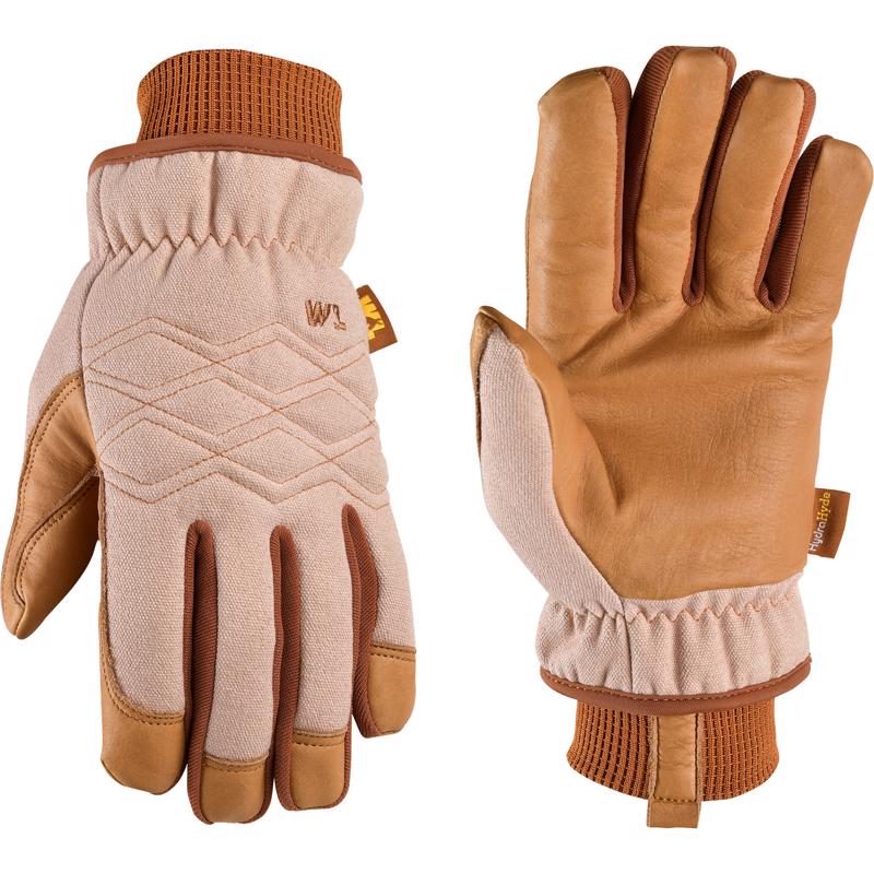 Wells Lamont HydraHyde Women's Indoor/Outdoor Canvas Work Gloves Brown L 1 pair 3253L-700
