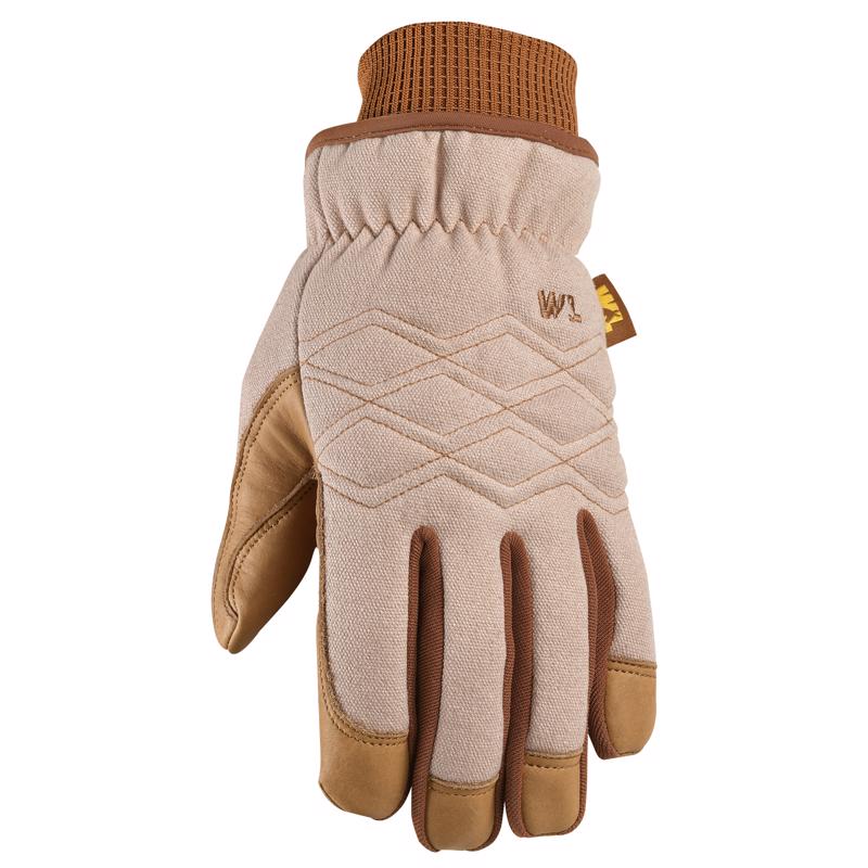 Wells Lamont HydraHyde Women's Indoor/Outdoor Canvas Work Gloves Brown M 1 pair 3253M-700