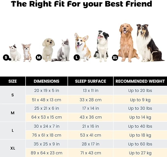 Miguel Dog Bed with Removable Cushion/Pillow for Medium Small Dogs, Washable Pet Bed with Side Easy to Wash Puppy Bed, Large Rectangle Cat Bed for Indoor Cat with Anti-Slip Bottom, Khaki 30 Inch