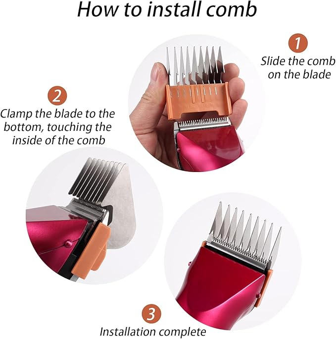 Animal Stainless Steel Attachment Guide Comb for 5-in-1 Detachable Blade,Compatible with Wahl Bravura,Arco,Chromado,Figura,and Motion,Pet,Dog,Cat,Horse Clippers