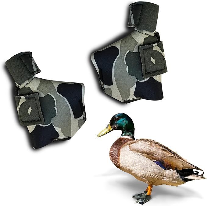Duck Shoes for Injured Feet – Protective Neoprene Footwear for Ducks, Protective Shoes for Birds with Injured feet, Bumblefoot Relief - Medium, 3.5” Max. Inside Width - Gray Camouflage