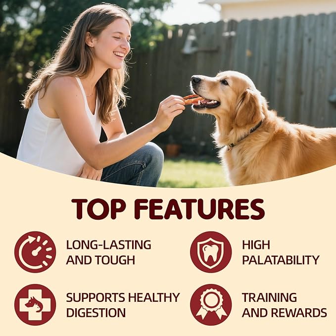 TailParty Turkey Tendons for Dogs, 5.08 oz, Large Dog Training Treats, Natural Long-Lasting Chew Snacks, High-Protein Beef Tendons, Healthy Hypoallergenic Turkey Ring(4 Units/Pack)