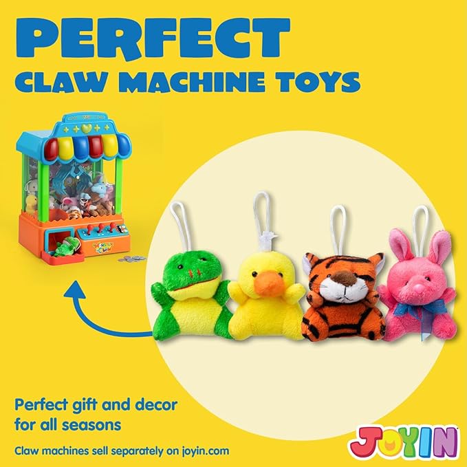 JOYIN 12 Pack Random Mini Animal Plush Toy Assortment (12 Units 3" Each),Bulk Stuffed Animals for Kids, Small Animals Plush Keychain Decoration, Carnival Prizes, Christmas Goodie Bags & Party Favors