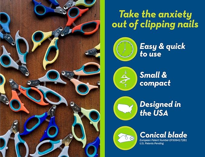 Zen Clipper Pet Nail Clipper for Dogs – Dog Nail Trimmer for Safer Pet Grooming Care - Clean, Quiet, and Easy-to-Use Stainless Steel Claw Trimmer - (4mm Hole)