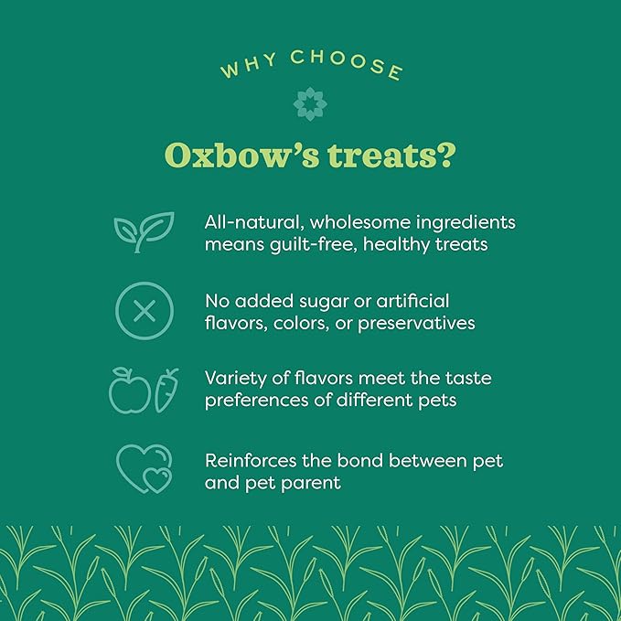 Oxbow Simple Rewards Baked Carrot & Dill Treats, Rabbit & Guinea Pig Treats Made with Timothy Hay, Healthy Guinea Pig, Hamster & Bunny Snack, Timothy for Rabbit, Made in USA, 3 oz Bag