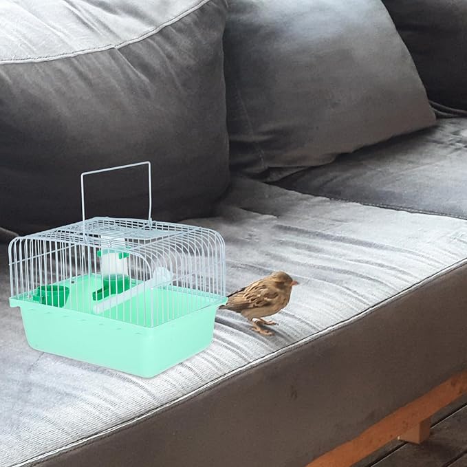 Kisangel Portable Bird Cage Water Dispenser and Food Box Spacious Travel Carrier for Parrots and Birds Lightweight Design for and Outdoor Adventures