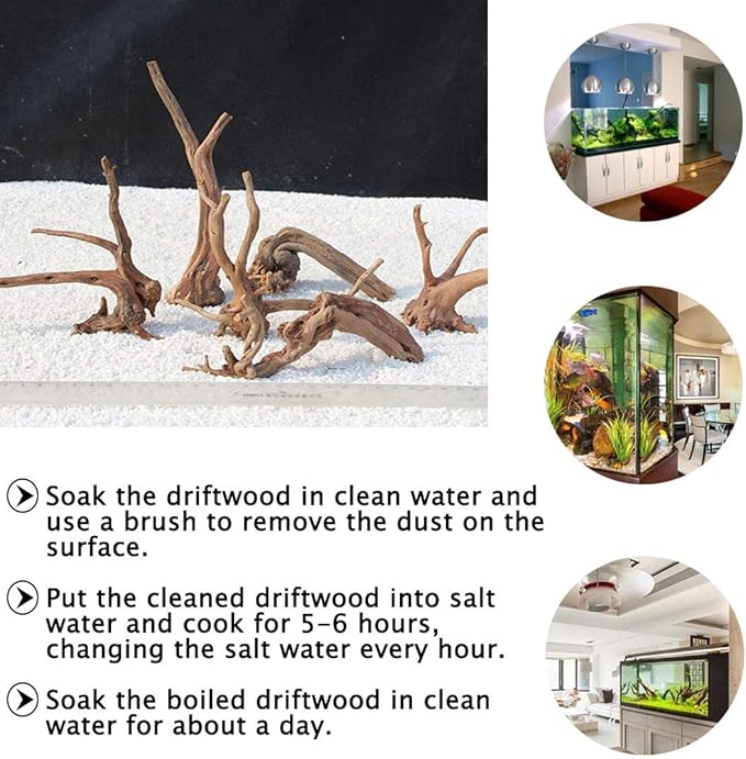 Hamiledyi 7-10in Natural Aquarium Driftwood 2PCS Large Reptile Spider Wood Ornament Assorted Branches Natural Driftwood Log Fish Tank Decoration