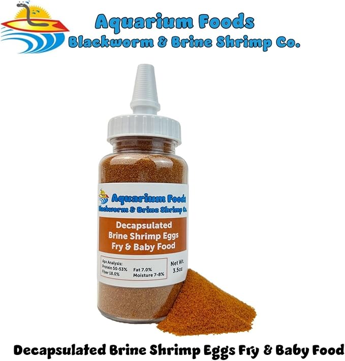Aquatic Foods Inc. Decapsulated Brine Shrimp Eggs as Fry & Baby Food, Straight to Feeding Non-Hatching Brine Shrimp Eggs…3.5oz Squeeze Bottle