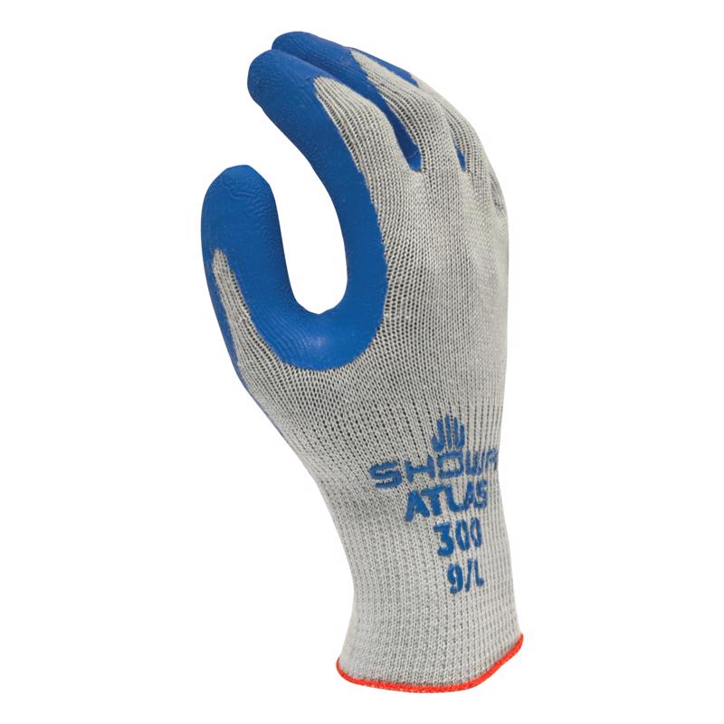 SHOWA ATLAS 300 Unisex Indoor/Outdoor Coated Work Gloves Blue/Gray S 1 pair 300S-07.RT, Pack of 12