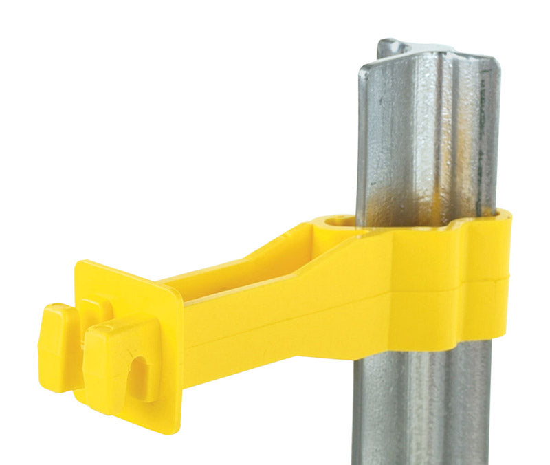 Dare Electric-Powered T-Post Insulator Yellow SNUG-RT-25