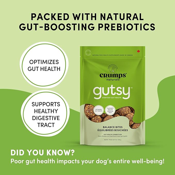 CRUMPS NATURALS Gutsy-Balance Bites 4.6oz/130g, Dog Treats, Supplements