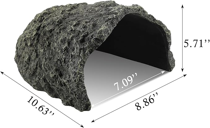 IBWell 9.1 Inch Reptile Hides Resin Tortoise Hideout for Hiding and Basking Aquarium Rock Caves for Snake Bearded Dragon Fish Lizard