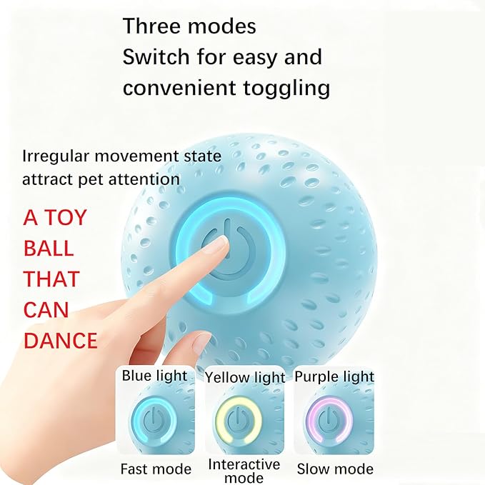 Interactive Dog Toys, Interactive Dog Ball with Birdsong Squeaky Chewable Rope for Small/Medium/Large Dogs,Automatic Moving Dogs Toy Wicked Ball for Boredom & Training,Dog Toys to Keep them Busy (Red)