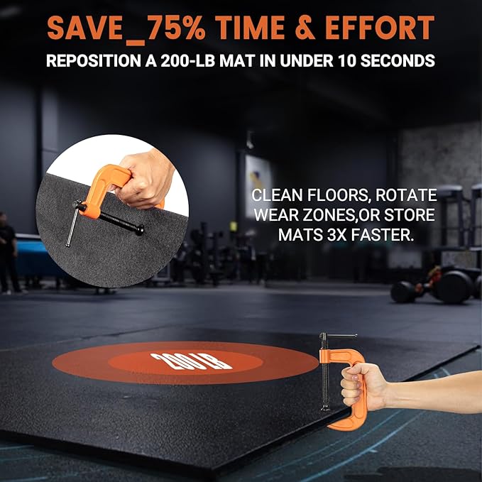 Stall Mat Gripper - Heavy Duty Stall Mat Grippers,2 Mat Movers Tool for Horse Stalls, Gym, Barn, and Trailer, Makes Moving Rubber Mats Easier, Saves Your Back and Hands