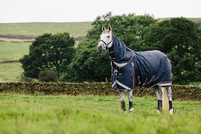 LeMieux Kudos 200g Turnout Blanket - 1680Denier Waterproof Outer - Detachable Neck Inlcluded - Navy - 66"