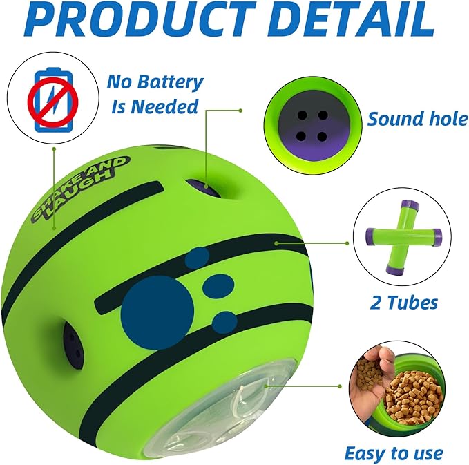 Interactive Puzzle Dog Treat Ball, Treat Dispensing Enrichment Dog Toys Ball, L, 3.94 in (10 cm)