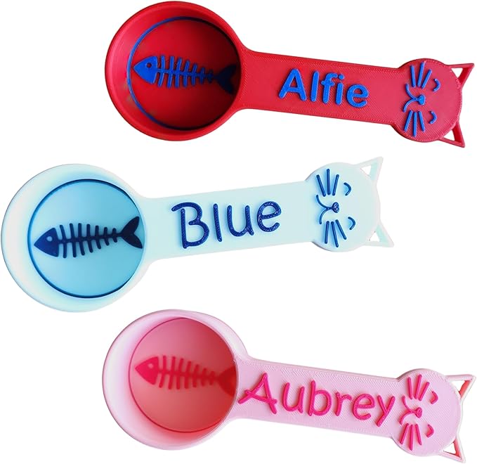 Personalized Cat Food Scoop, Cat Food Measuring Cup with Name, Kibble Scoop (5.33 oz - 2/3 cup)