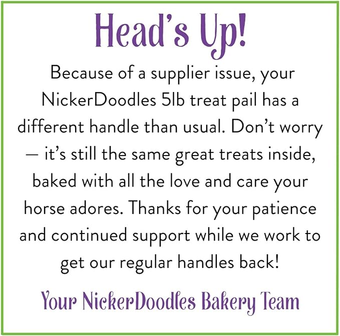 Horse Treats - 5 lb Pail - Effortlessly Give Medications with Our Soft Baked Treats - Training Treats are The Perfect Motivator - No Additives or Preservatives Handles May Vary