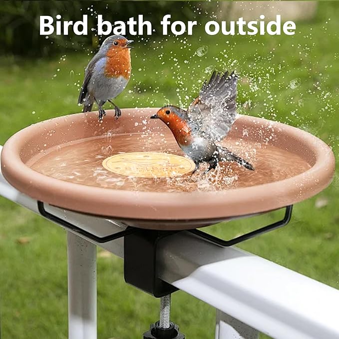 2 Pcs Bird Bath Copper Disk, 2mm Thick Reinforced Copper Cleaning Disk with Triple-Point Support, Purify Water All Year Round, Universal Fit for Outdoor Birdbaths, Bowl