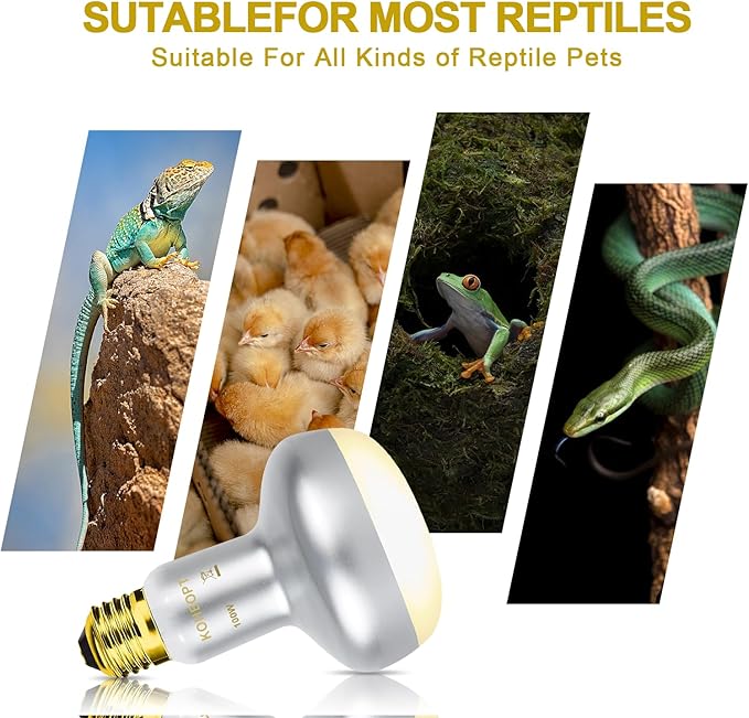 Reptile Heat Lamp 100W,(2 Pack) Heat Emitter UVA Heat Lamp Bulb,Intense Basking Spot Simulated Natural Sunlight Heating Lamp Bulb,for Reptile Chickens Pet Brooder