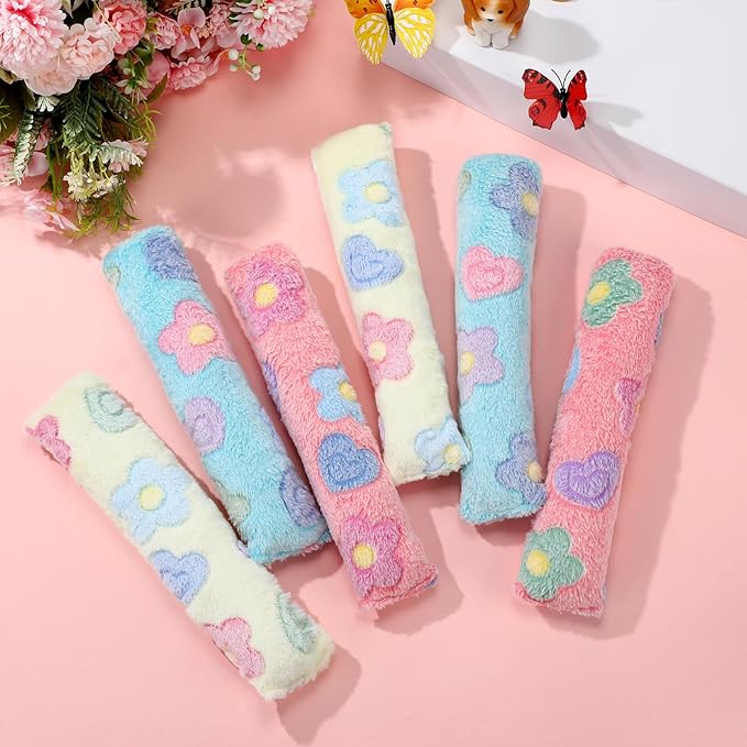 Civaner 6 Pcs Flower Toy Cat Catnip for Indoor Cat 10.6 Inch Kitten Kicker Stick Catnip Toy with Crinkle Sound Inside Interactive Soft Plush Kitten Pillow for Chew Exercise (Pink, Green, Yellow)