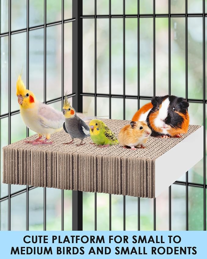 KATUMO Bird Toys, 7.8 Inch Paper Parakeet Shredding Chewing Toys Parrot Perch Platform Conure Foraging Toys for Budgie Cockatiel Lovebird Small Birds