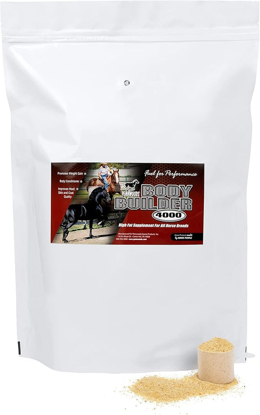 Pennwoods Body Builder 4000, Horse Weight Gain Supplement, High Fat and Energy Horse Weight Builder with Body Conditioning Horse Vitamins, Improves Hoof Quality - 25 LB Bag