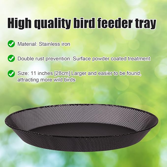 Deck Mounted Bird Feeder Bowl with 1.8 inch Thick Iron Clamp - Detachable Outdoor Decor for Garden Backyard Patio and Deck - Perfect for Attracting Birds