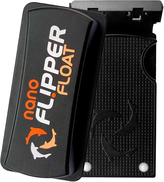 FLIPPER Float Nano Magnetic Aquarium Cleaner – 2-in-1 Flip Scrubber and Scraper, Floating Design with Strong Magnets for Algae and Debris Removal on Small Glass Tanks up to 1/4" (6mm)