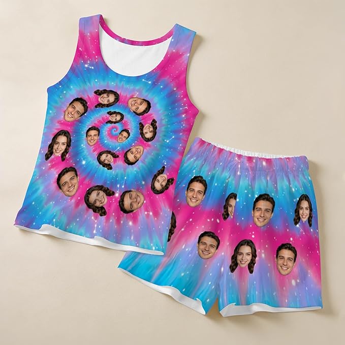 D-Story Personalized Pajamas with 1-8 Faces for Women Men, Custom Christmas Pjs, Pajamas Gifts For Family,Cat Mom,Dog Mom