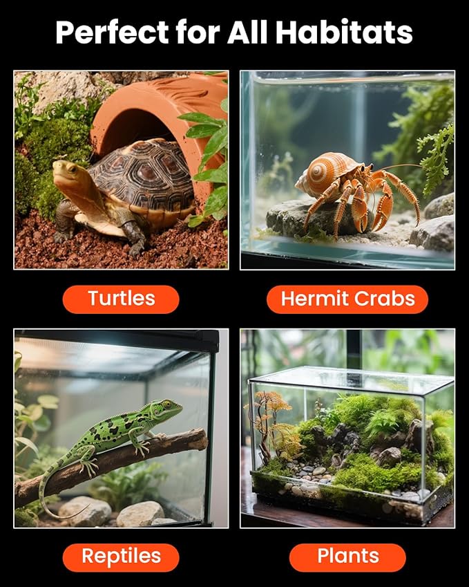 MQ Reptile Terrarium Heat Pad with LCD Digital Aquarium Thermometer, 11 x 16.5in Power Adjustment Under Tank Heater Mat for Pets, Small Animals, Seedling, 20W