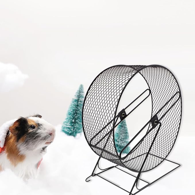 Mikikit Chinchilla Wheel Hamster Running Wheel Iron Fitness Chinchilla Silk Screen Large