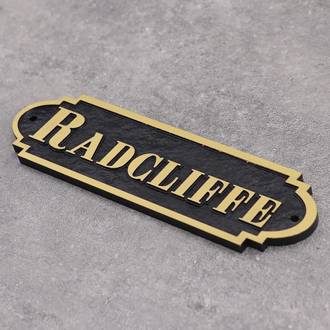 Acrylic Horse Stall Name Plate, 2.4" x 8" Personalized Stall Signs, UV Protected, Custom Pet Name Sign, All Weather Adhesive, Mounting (Gold, Style 6)