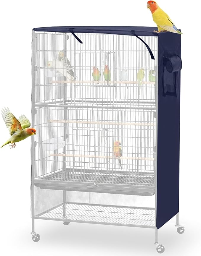 Bird Cage Cover, Large Birds Cage Covers for Night, Birds Cover for Cage with Adjustable Front Curtain, Blackout & Breathable Birdcage Covers for Parrot, Small Animals(Not Include Bird Cage)