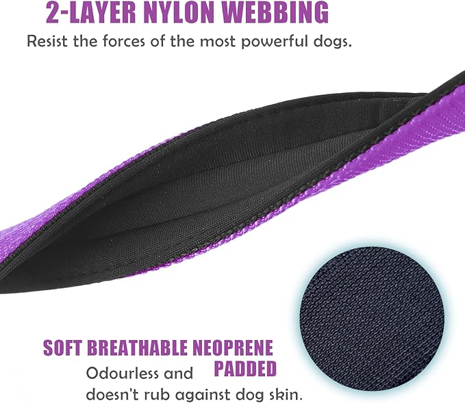 Heavy Duty Tactical Dog Collar - 1.5" Width Military Durable Thick Nylon with Adjustable Metal D Ring & Buckle Working Training K9 Collar for Medium Large Dogs (XL(23"-26"), Purple)