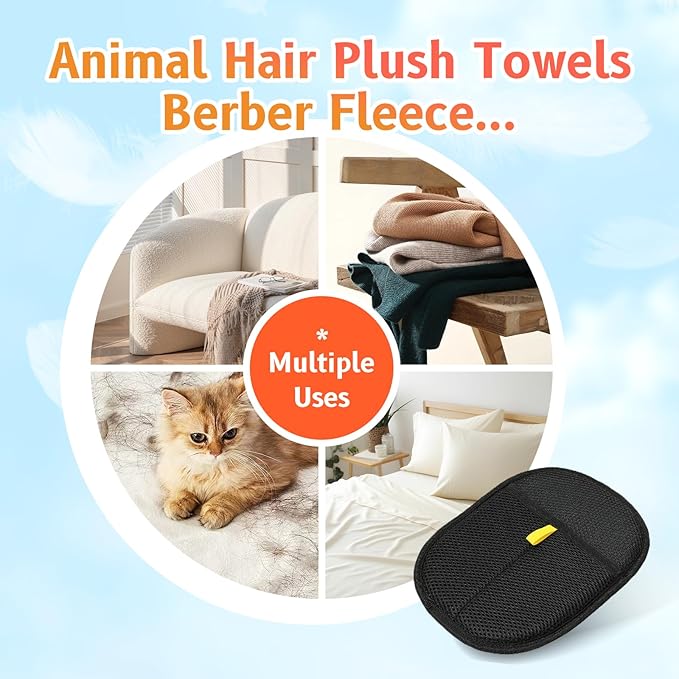 BEEKAW2026 New Pet Hair Removal Glove for Cats and Dogs - Electrostatic Pet Hair Remover Glove | Reusable Brush Pet Hair Remover for Couch, Carpet, Car Seat & Laundry