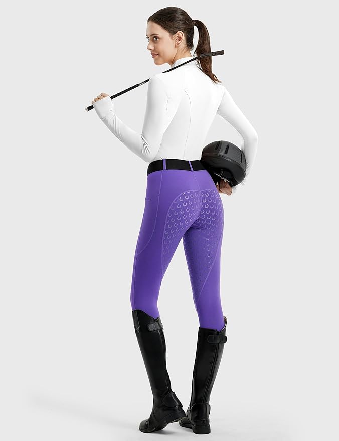 FitsT4 Sports Women's Full Seat Riding Tights Active Silicon Grip Horse Riding Tights Equestrian Breeches