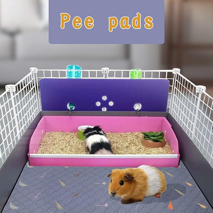 2Pcs Guinea Pig Cage Liners,Guinea Pig Fleece Cage Liners28''X42'' Super Absorbent Washable Pee Pads Reusable for Rabbit Hamster Chinchilla