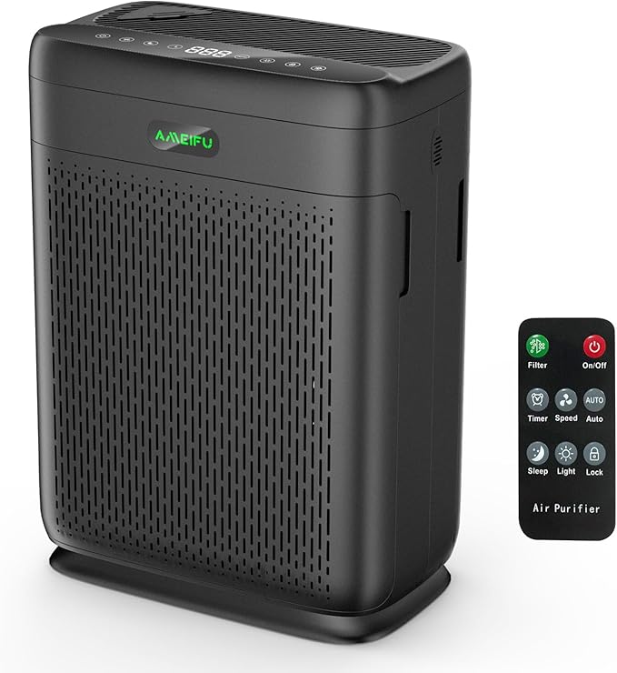 Air Purifiers for Home Large Room with Remote Up to 3000 Sq Ft, Double-Sided H13 Hepa Pet Air Purifier with PM 2.5 Display Air Quality Sensor, Washable Pre-Filter Air Cleaner for Dust, Pets, Smoke