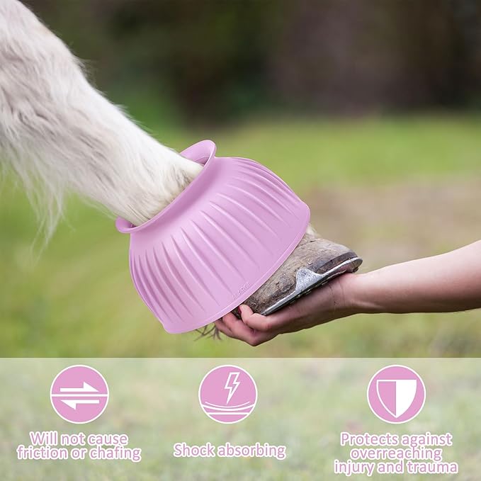 Abbylike Bell Boots for Horses 1 Pair/2 Pair Available, Protect Against Hoof Impact Trauma, Rubber Bell Boots Horse Care for Turnout, No Rub Design Wrap Hook and Loop