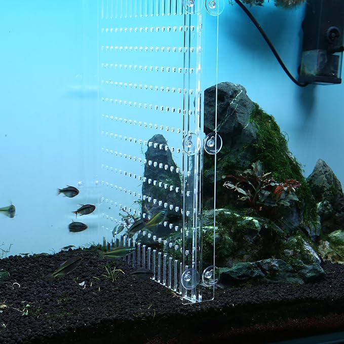 Aquarium Divider Clear 10/15/20 Gallon Fish Tank Divider with Suction Cups (15/20 Gallon)
