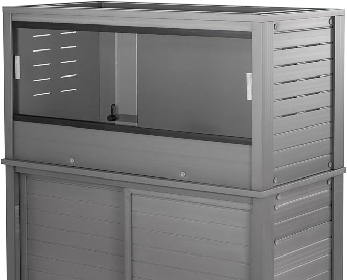 New Age Pet ECOFLEX Medium Reptile Enclosure with Matching Cabinet Stand Set in Grey