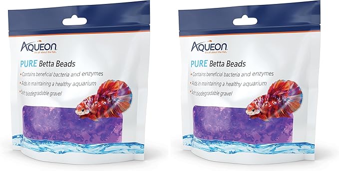Aqueon Pure Betta Beads, Purple (Pack of 2)