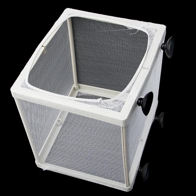 SagaSave Fish Breeder Box, Plastic Frame Hatching Box Separation Net Breeding Box with Suction Cup for Aquarium (Small Size)
