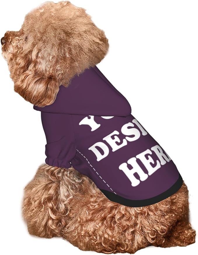 Personalized Chihuahua Dog Hoodie, Custom Pet Warm Sweatshirt Costume with Name Number Photo, Customize ID Clothes for Pupppy Kitten Dogs Cats, PlumPurple, XXS